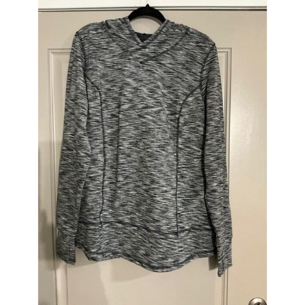 Exertek Black and Gray Hoodie Pullover Sweatshirt Exercise Sz L NWT